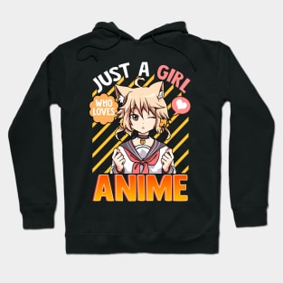 Cute & Funny Just A Girl Who Loves Anime Hoodie